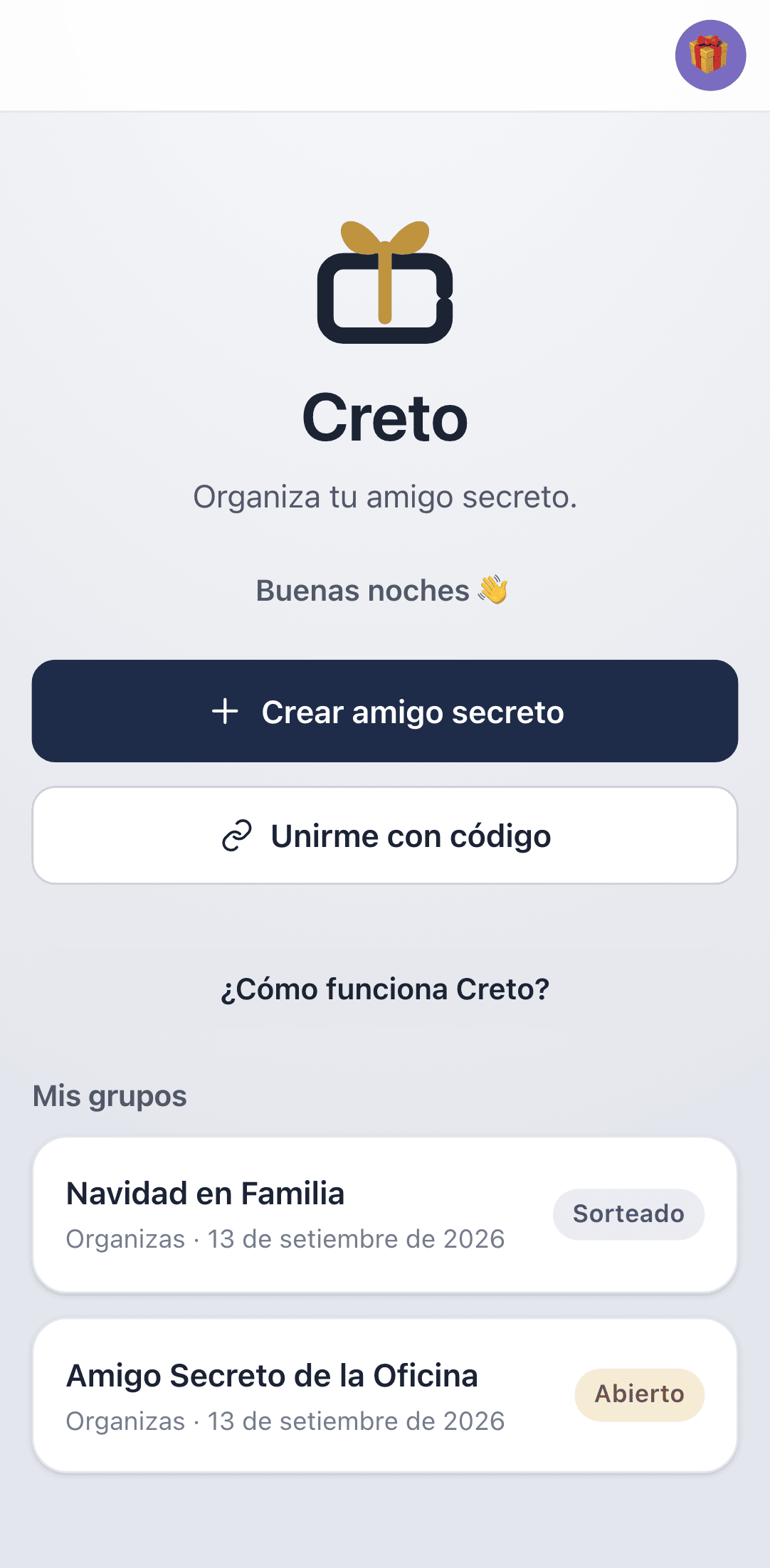 Group list on Home