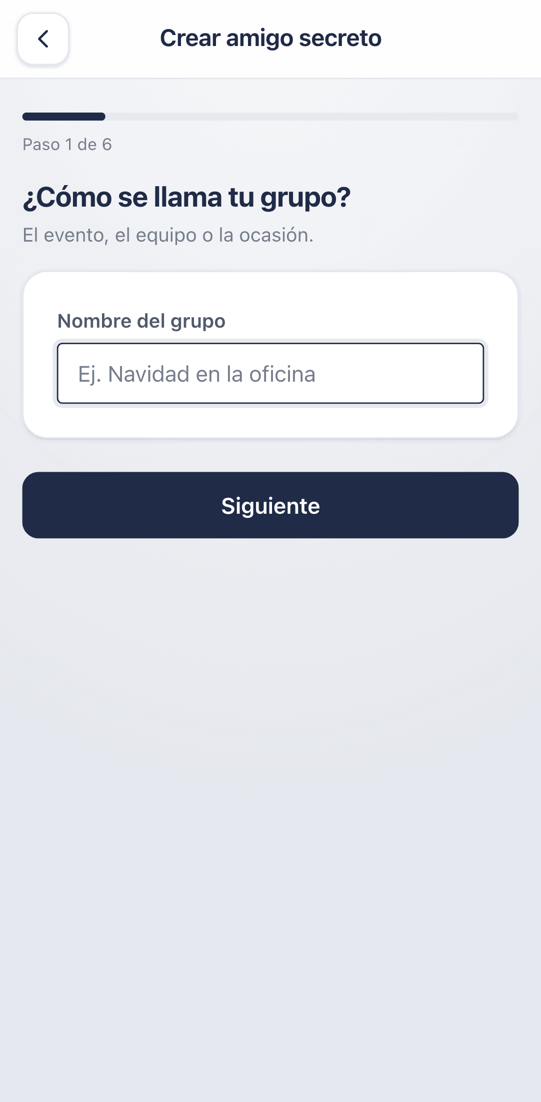 Step 1: group name