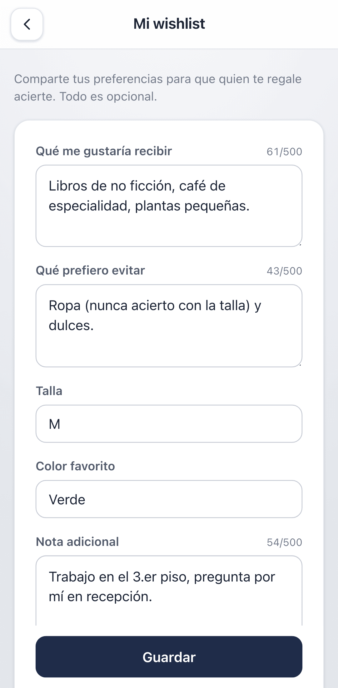 Wishlist editor