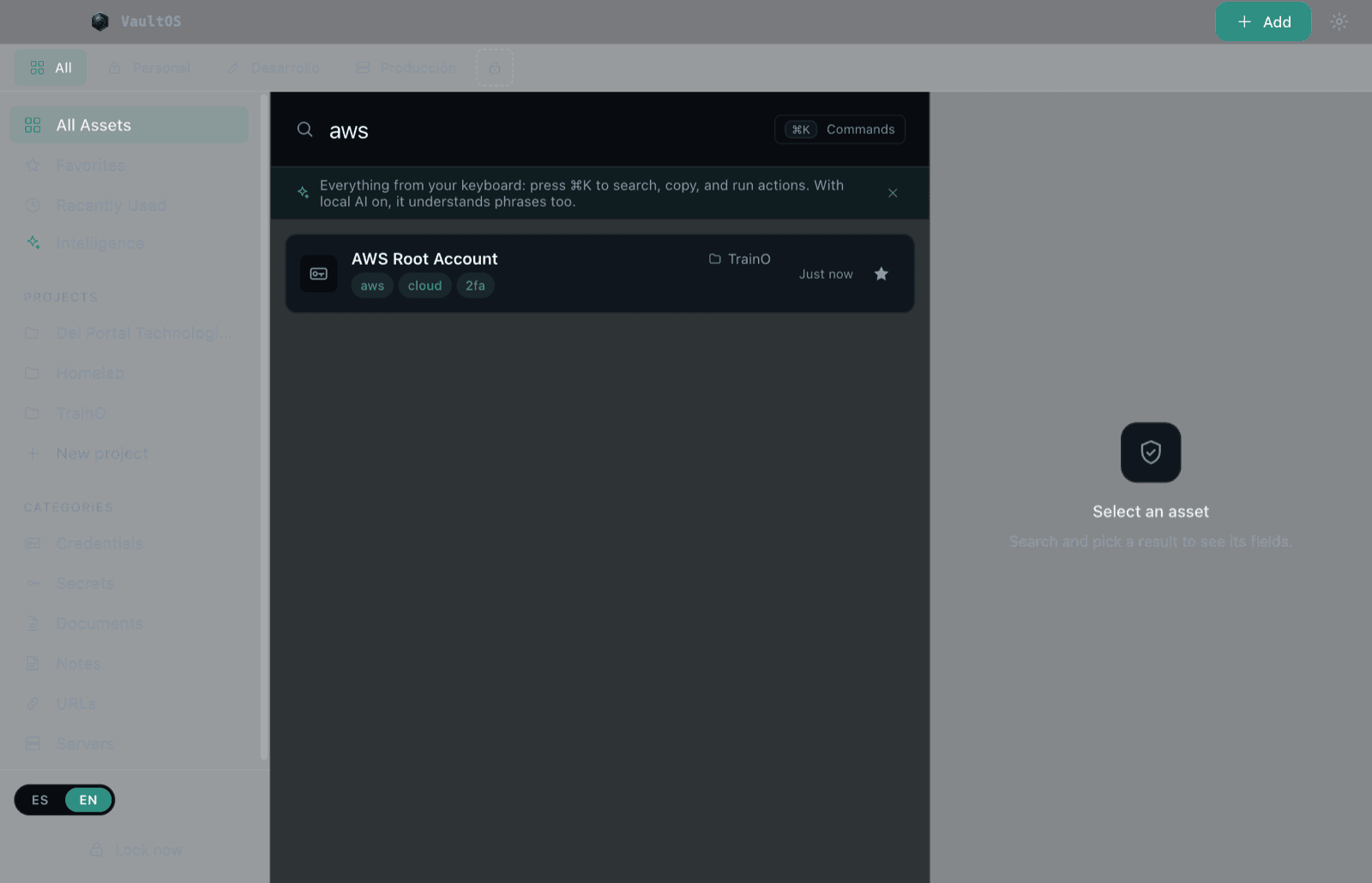 Search filtering vault results