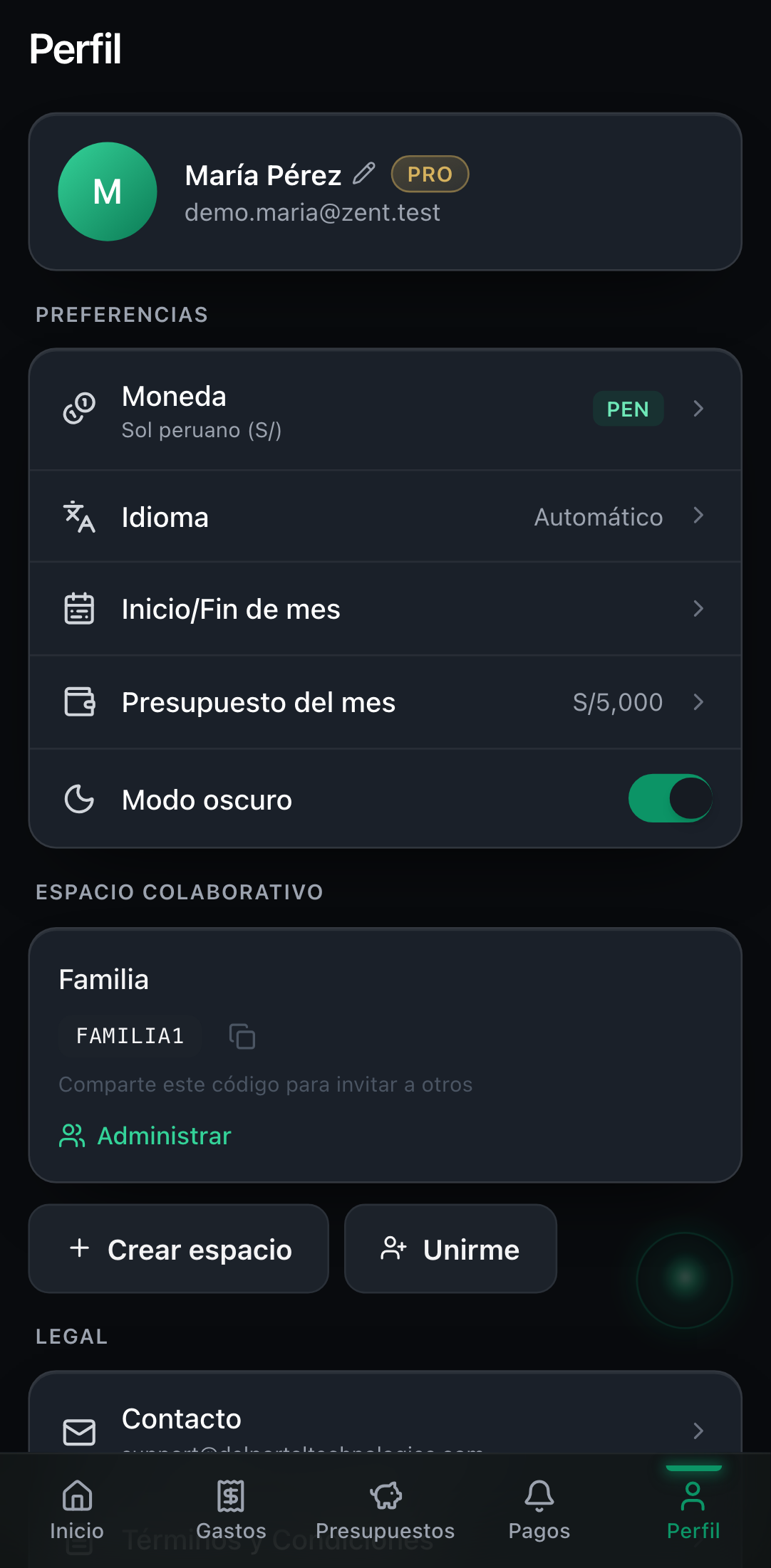 Sheet para unirse a un espacio ingresando el código de invitación.